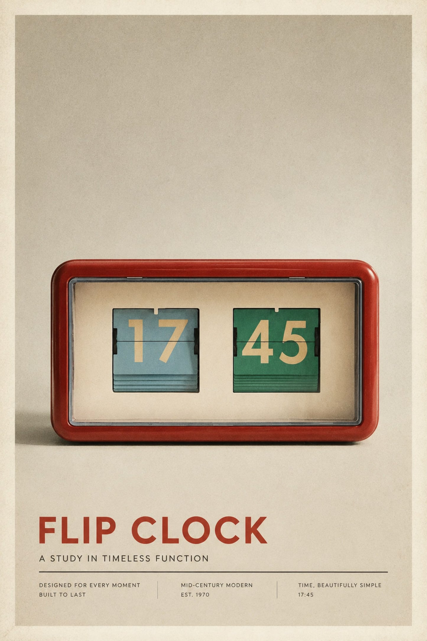 Flip Clock vintage art print — Art Spectrum