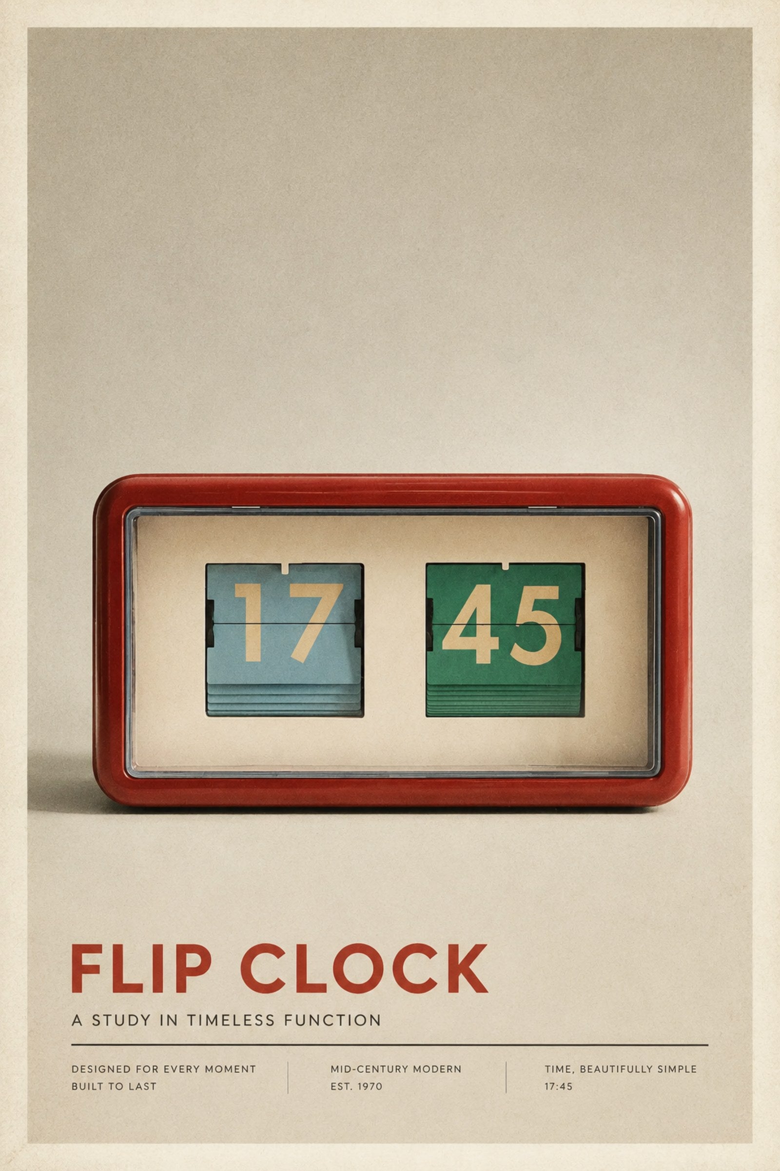 Flip Clock vintage art print — Art Spectrum