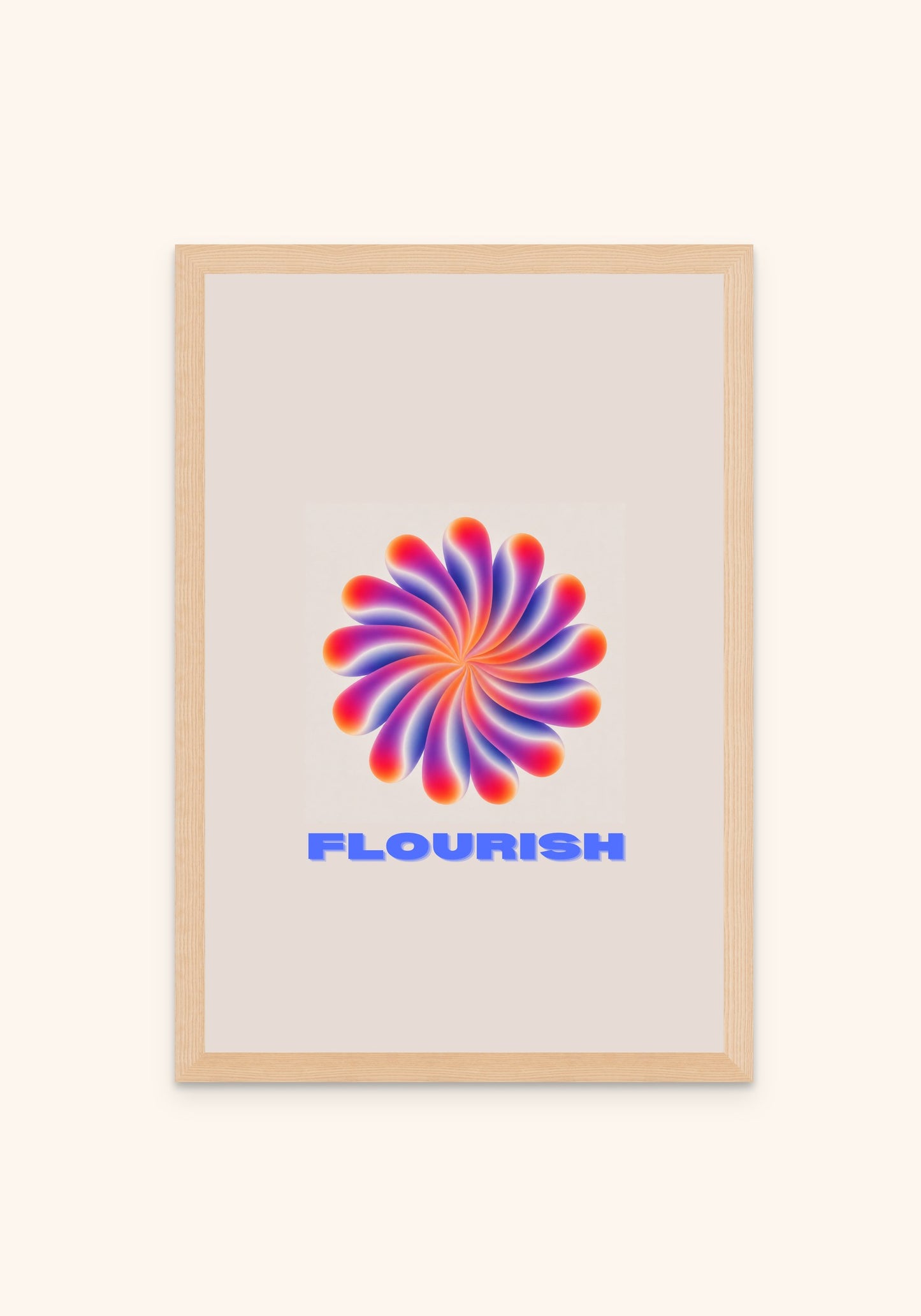 Flourish geometric art print in an oak frame — Art Spectrum