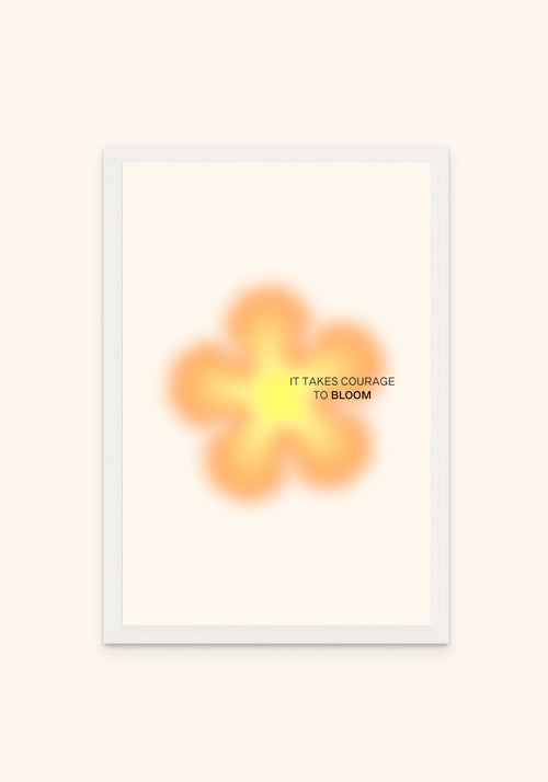 Flourish framed print in a white frame — Art Spectrum
