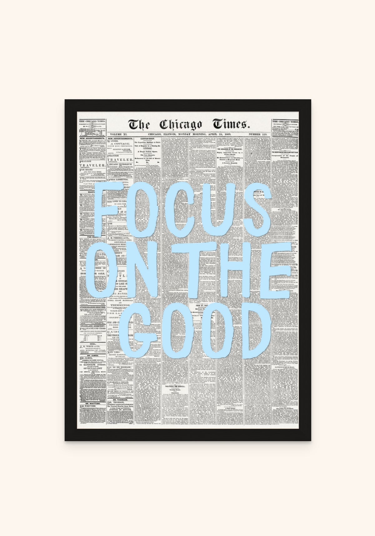 Focus On The Good framed print in a black frame — Art Spectrum