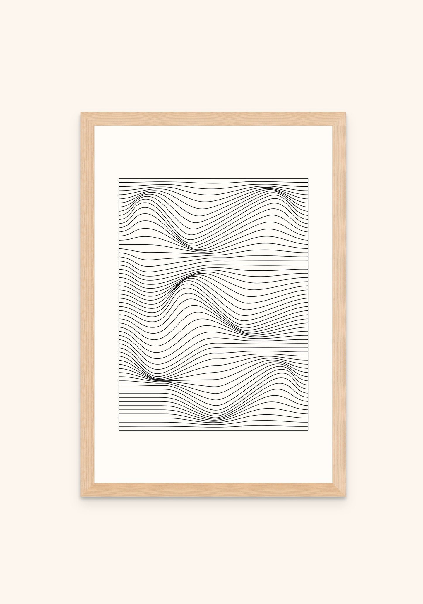 Frequency 1 geometric art print in an oak frame — Art Spectrum