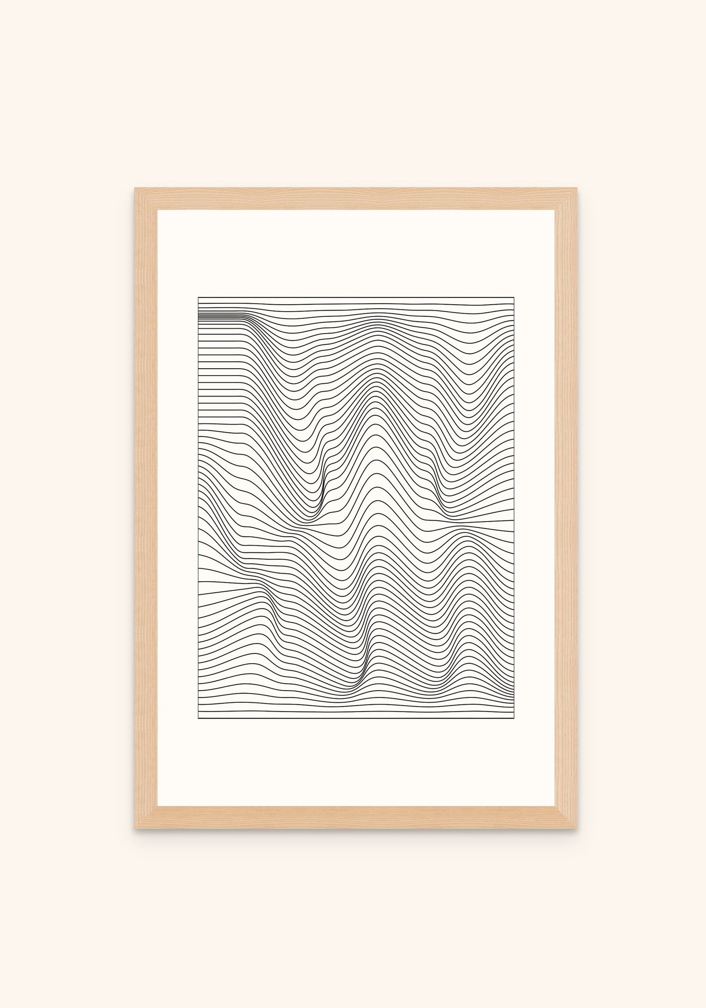 Frequency 2 geometric art print in an oak frame — Art Spectrum