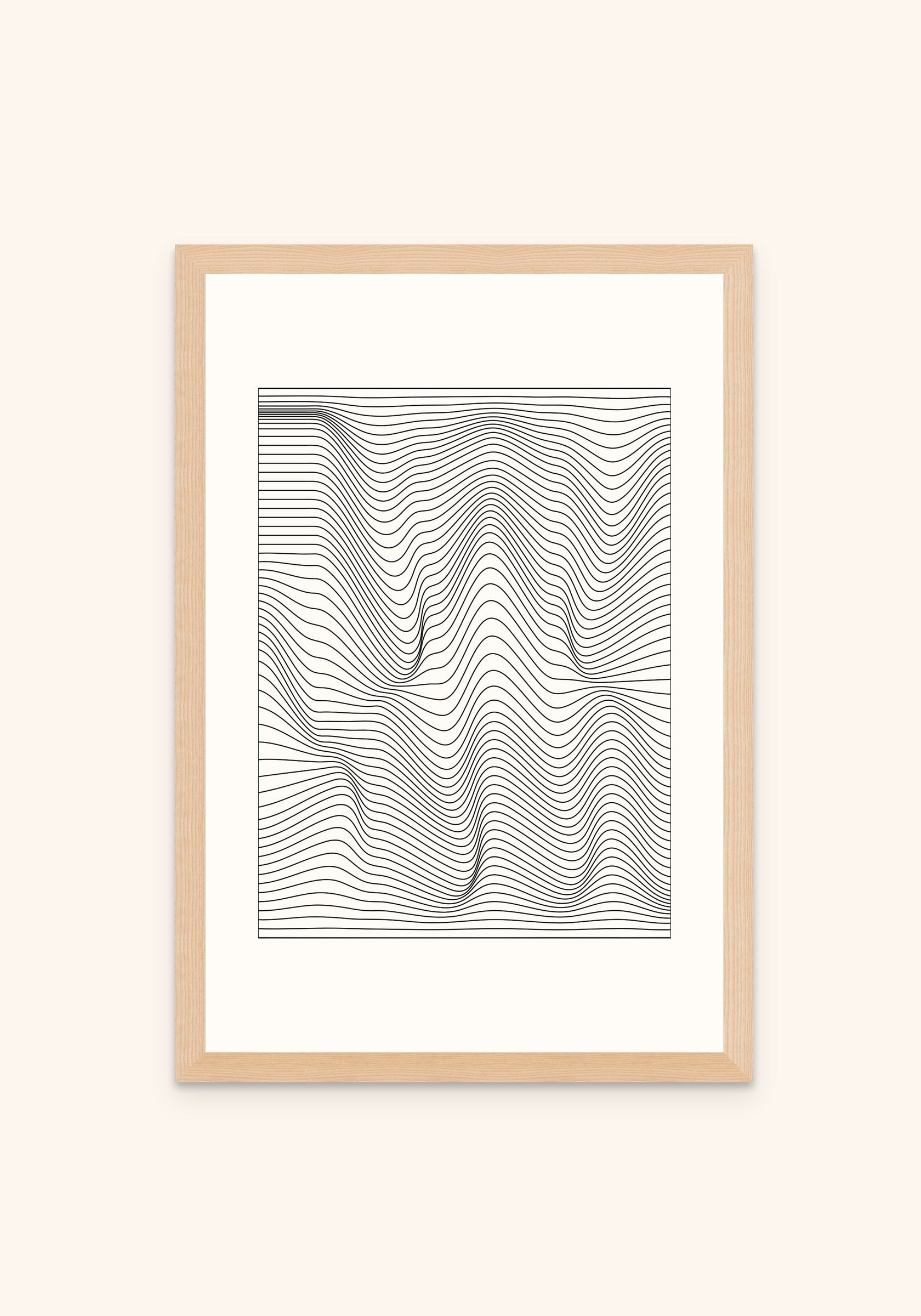 Frequency 2 geometric art print in an oak frame — Art Spectrum