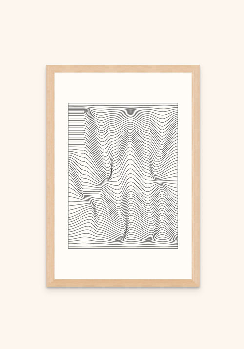 Frequency 2 geometric art print in an oak frame — Art Spectrum