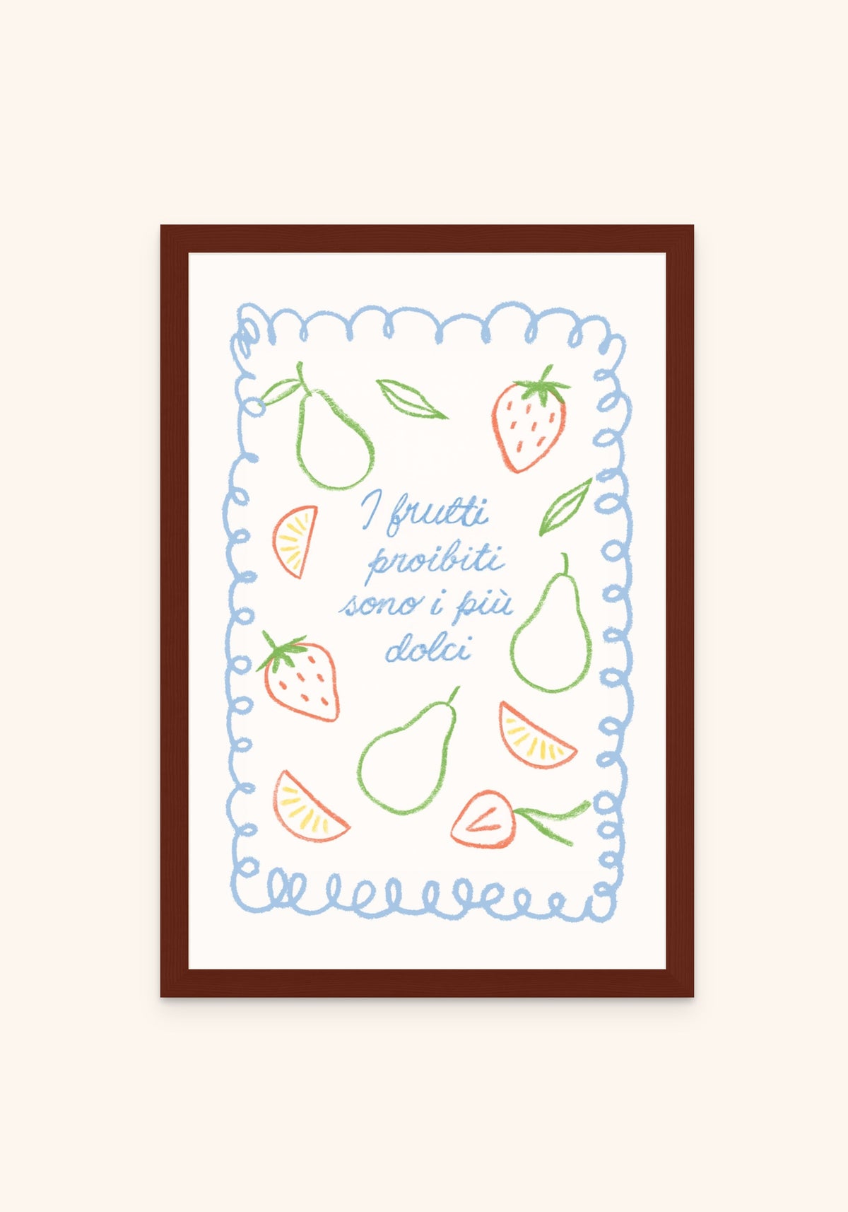 Frutti framed print in an espresso frame — Art Spectrum