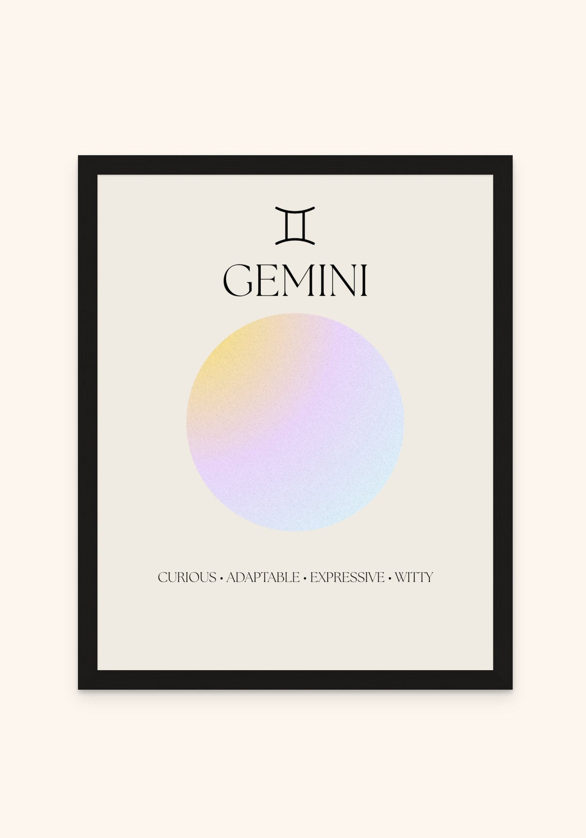 Gemini Zodiac Sign framed print in a black frame — Art Spectrum
