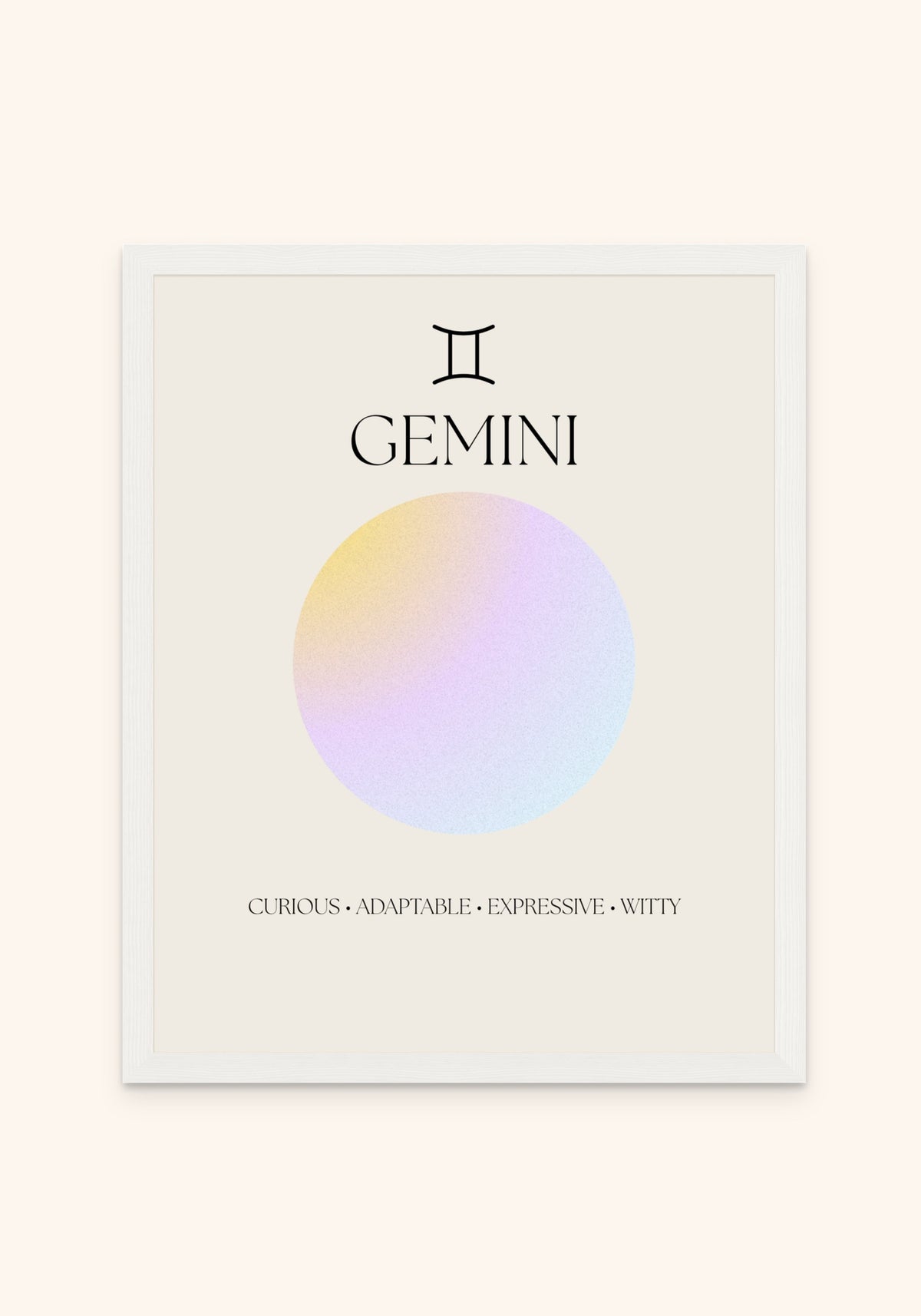 Gemini Zodiac Sign framed print in a white frame — Art Spectrum