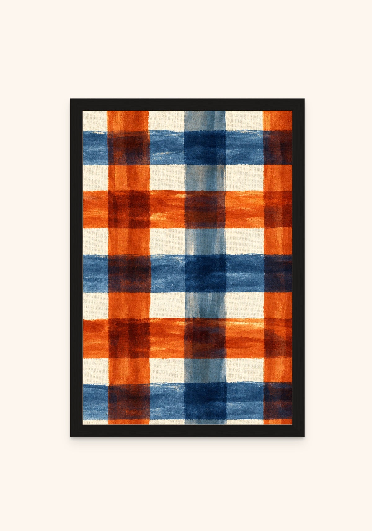 Gingham framed print in a black frame — Art Spectrum
