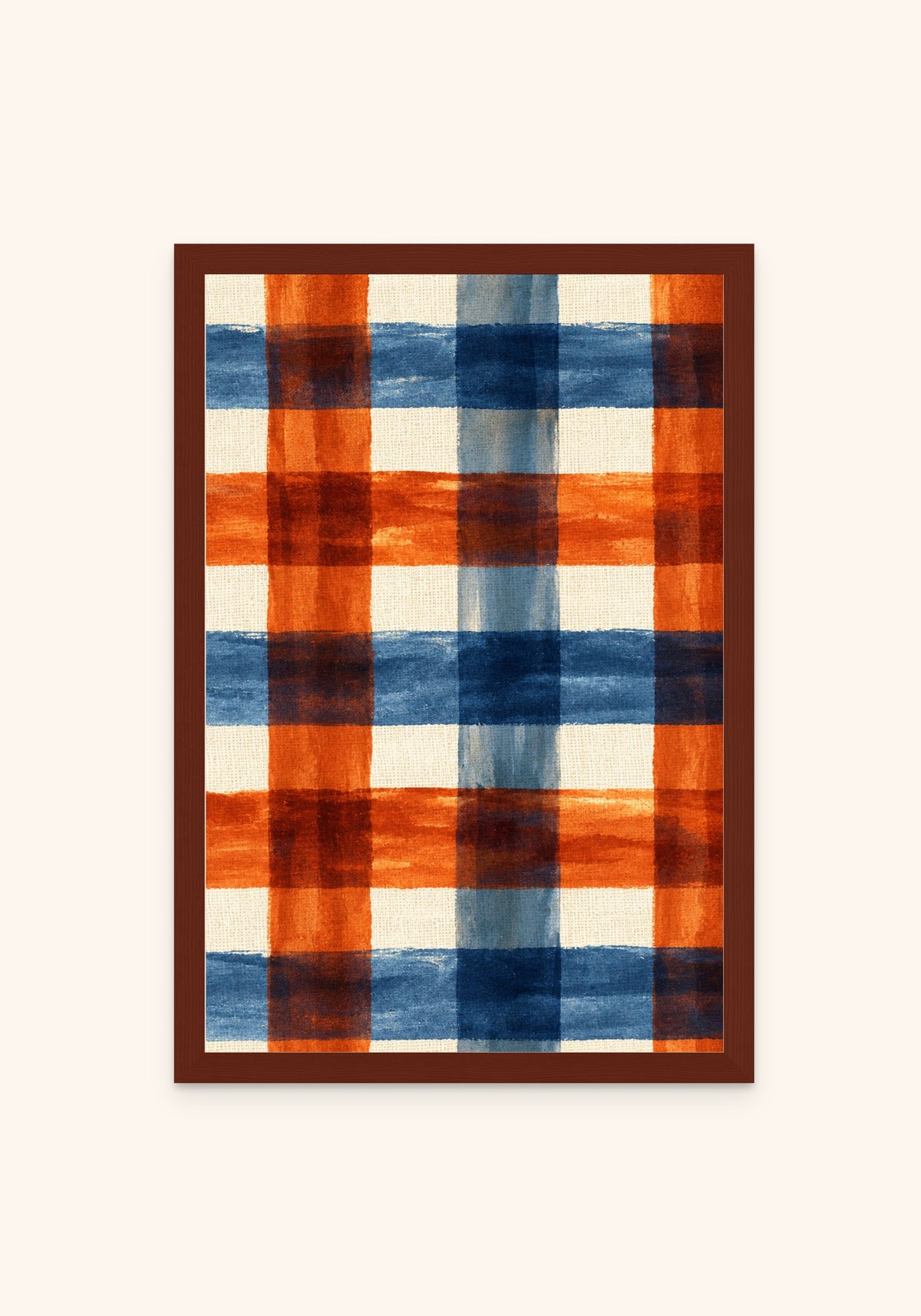 Gingham framed print in an espresso frame — Art Spectrum