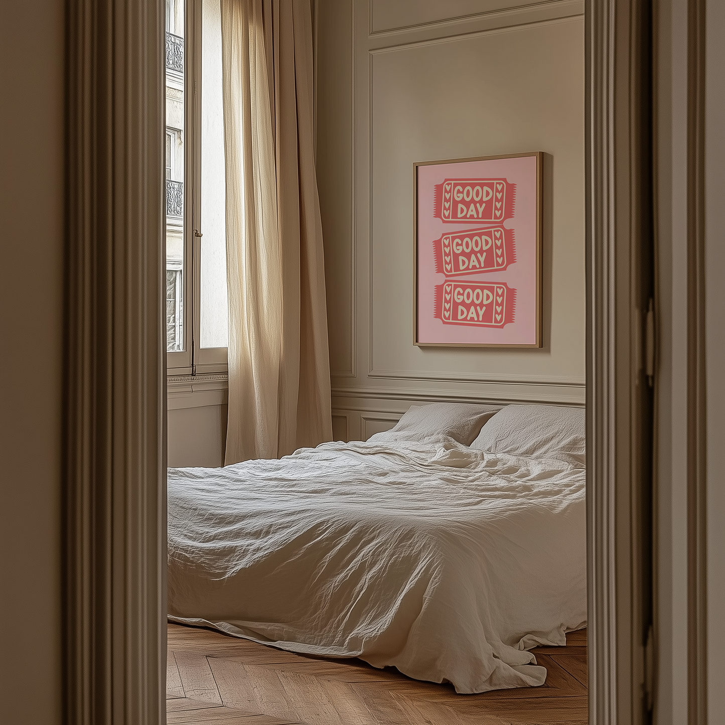 Good Day print styled in a modern interior — Art Spectrum