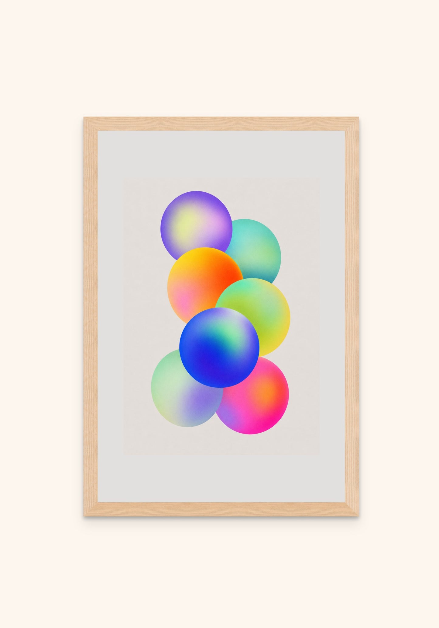 Halo geometric art print in an oak frame — Art Spectrum