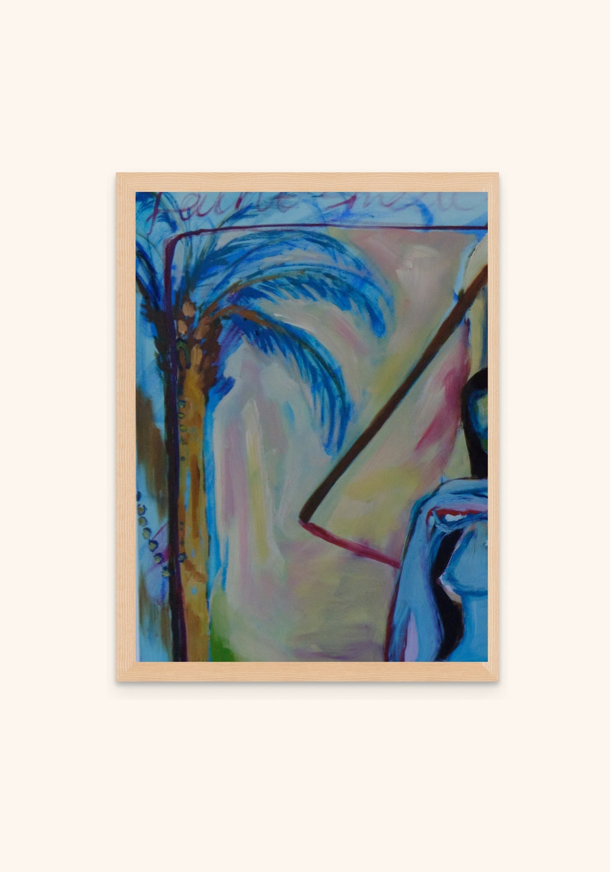 Blue Palm by Havva Malyalizade, framed art print