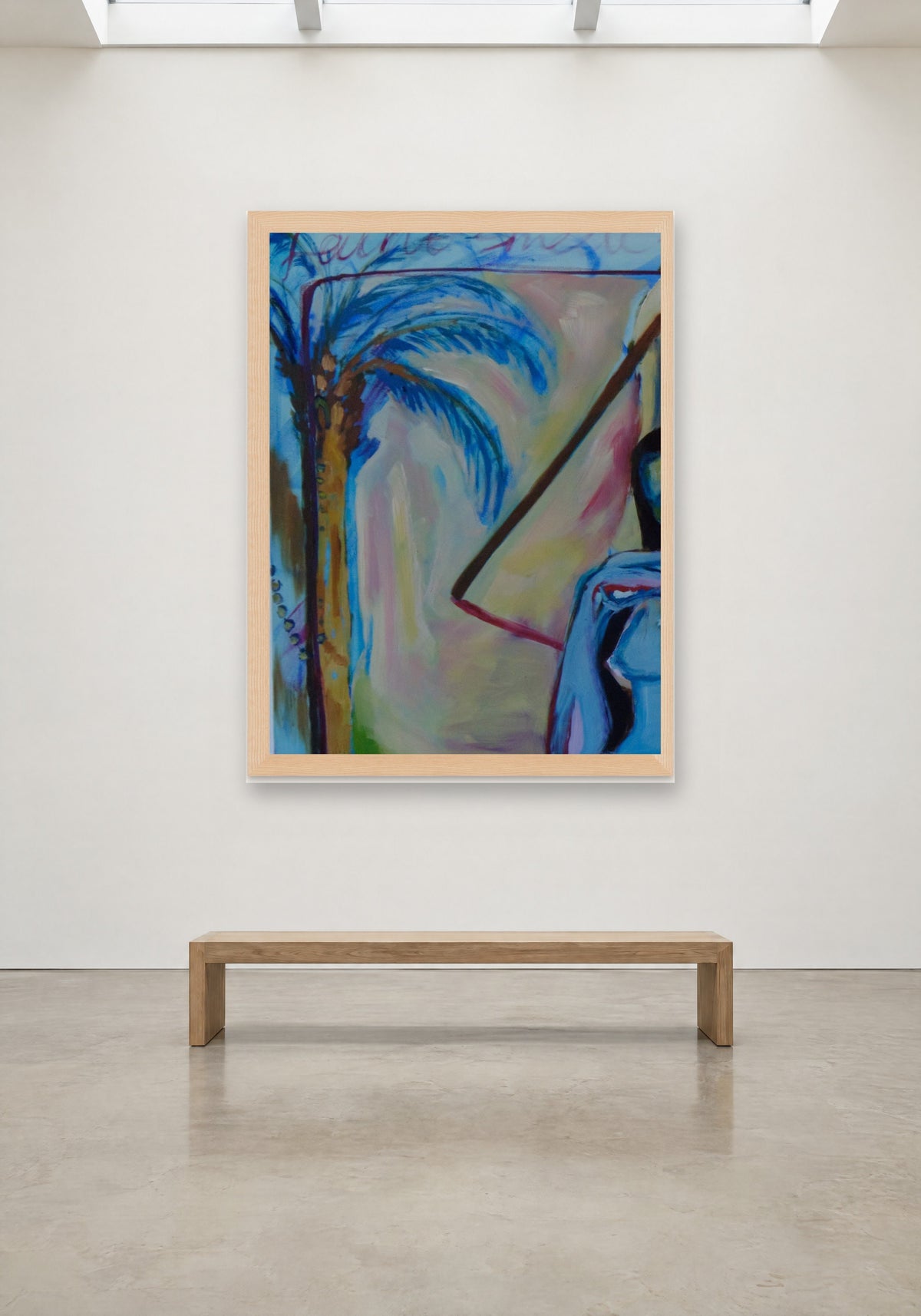Blue Palm by Havva Malyalizade, framed print on a gallery wall