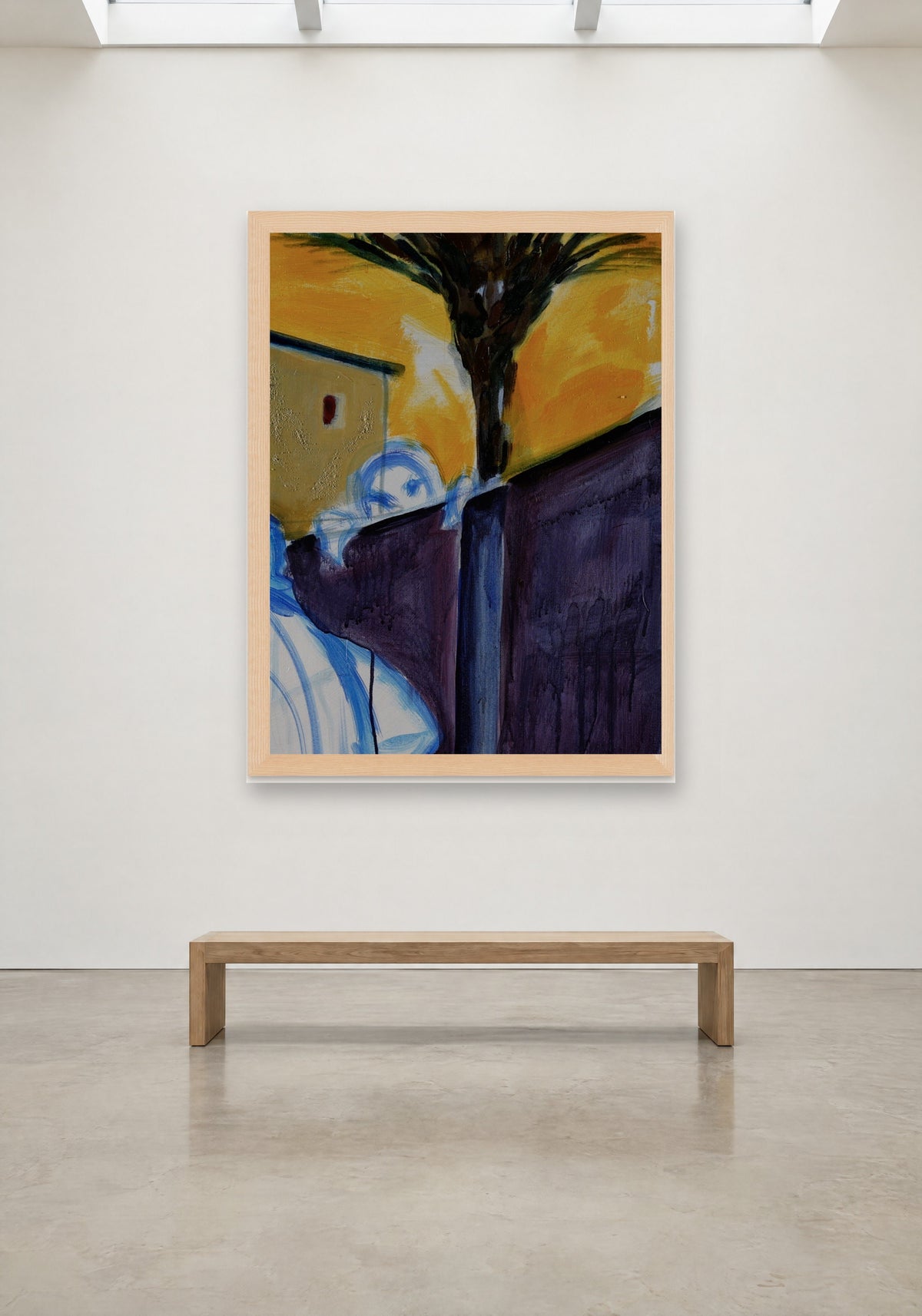 Courtyard Palm by Havva Malyalizade, framed print on a gallery wall