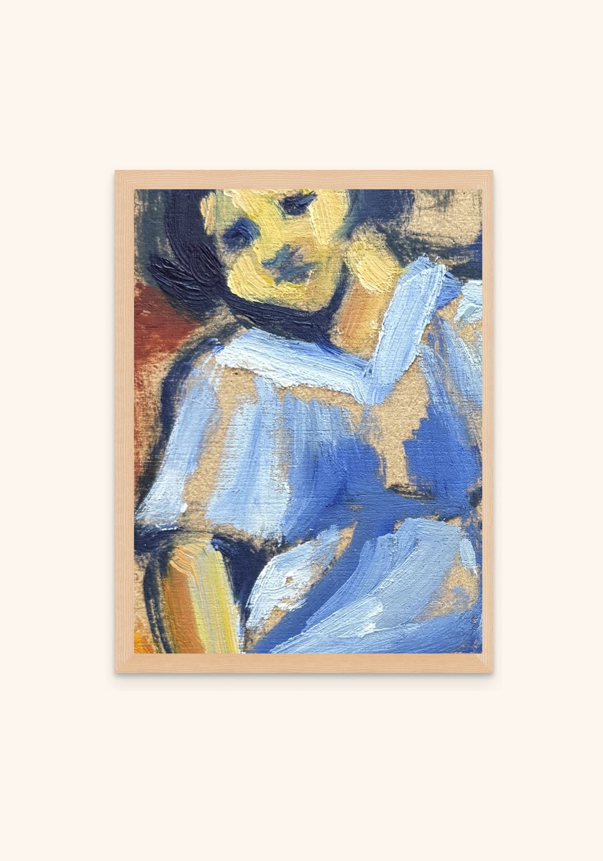 Girl in Blue by Havva Malyalizade, framed art print