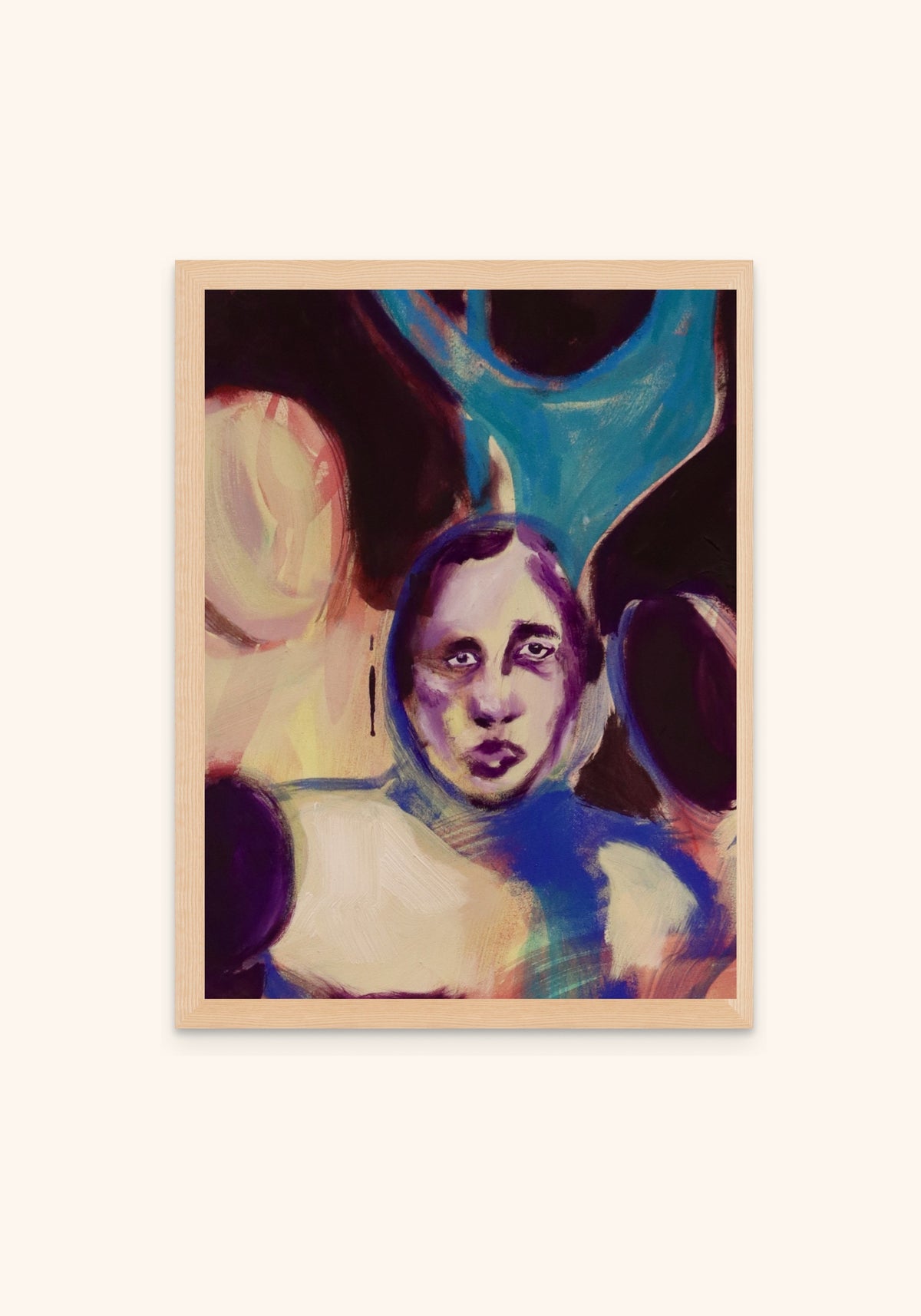 Woman in Violet by Havva Malyalizade, framed art print
