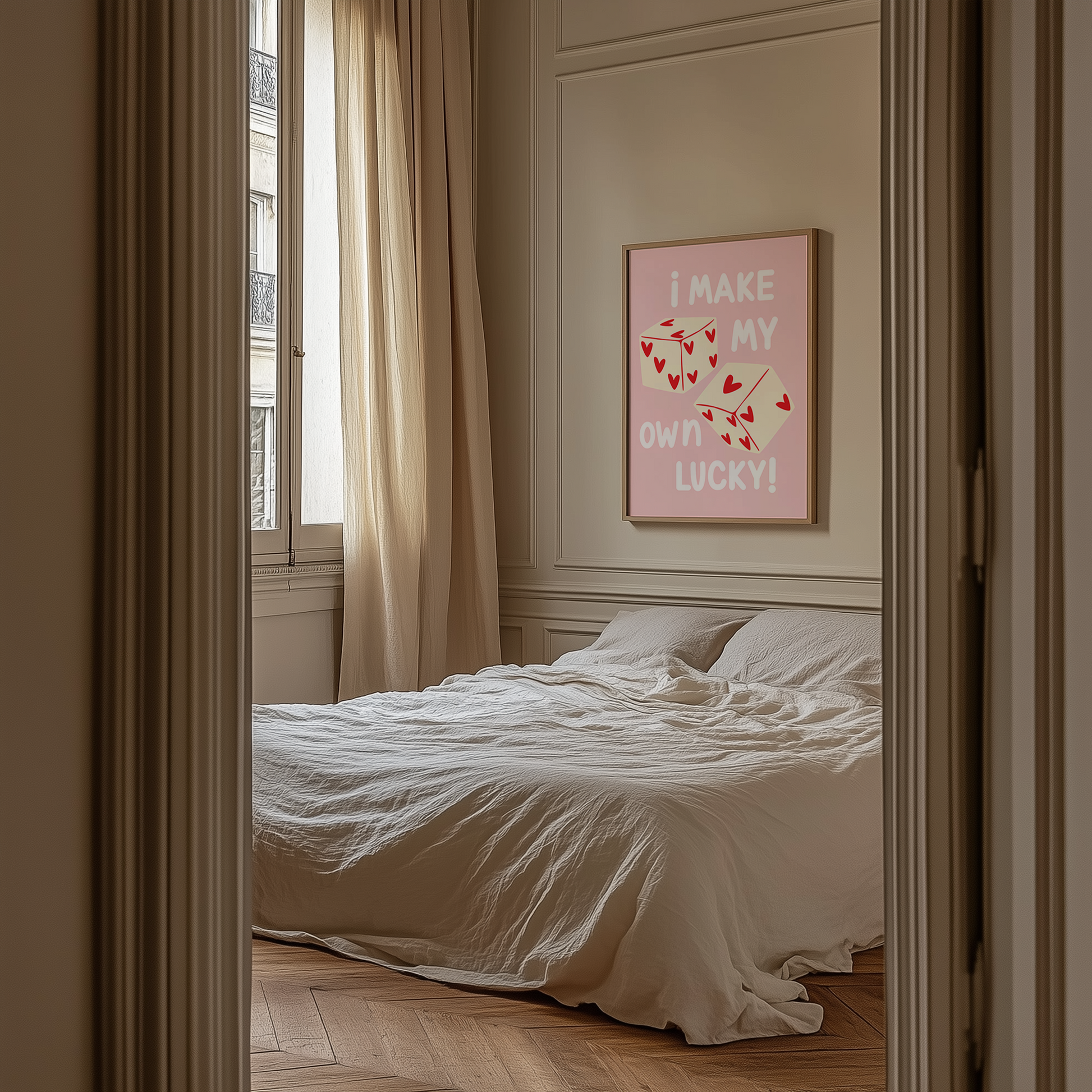 I Make My Own Lucky print styled in a modern interior — Art Spectrum