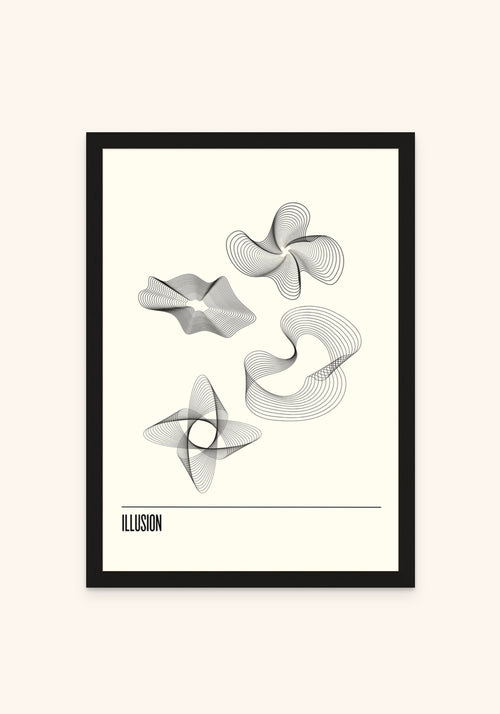 Illusions 3 framed print in a black frame — Art Spectrum