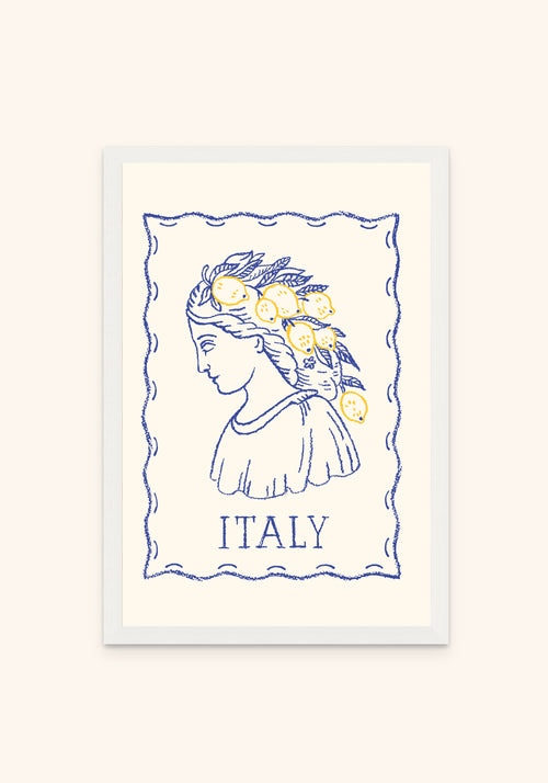 Italia framed print in a white frame — Art Spectrum