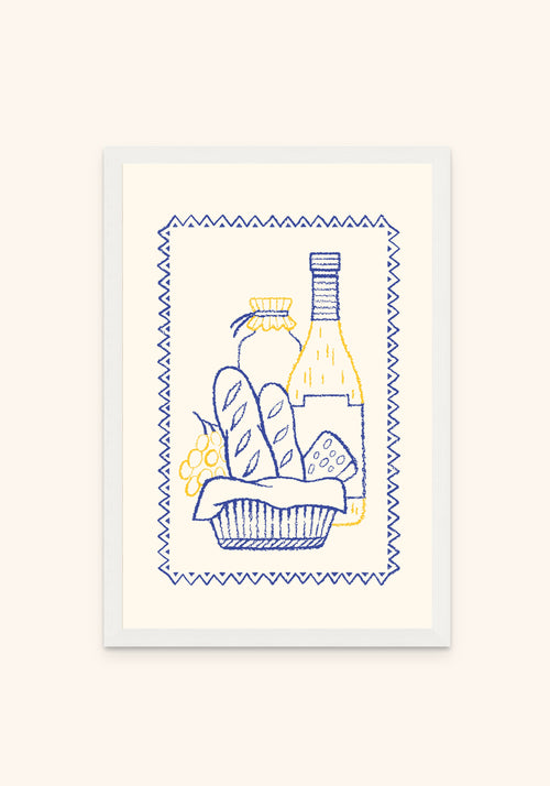Italian Deli framed print in a white frame — Art Spectrum