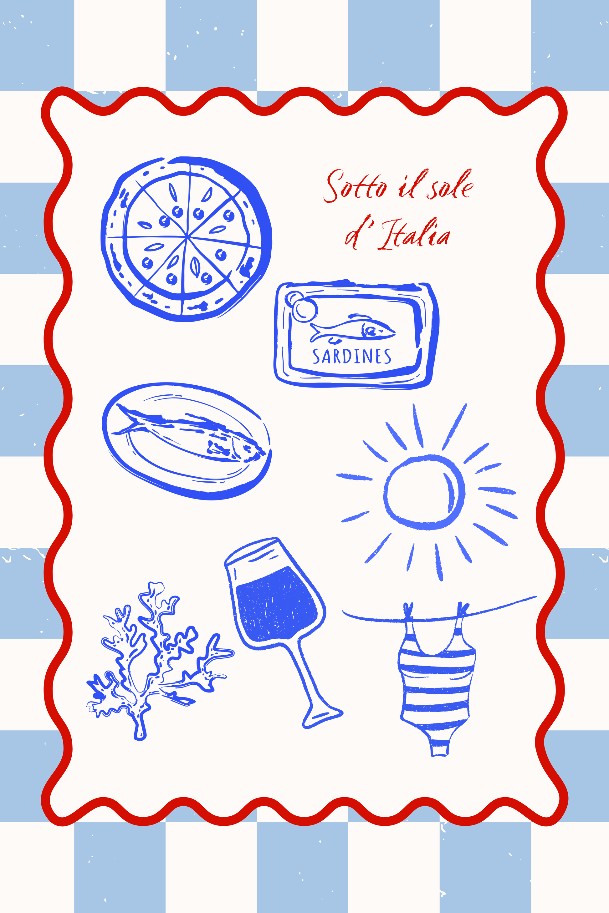 Italian Summer Italy-inspired framed canvas print on display in a styled room — Art Spectrum