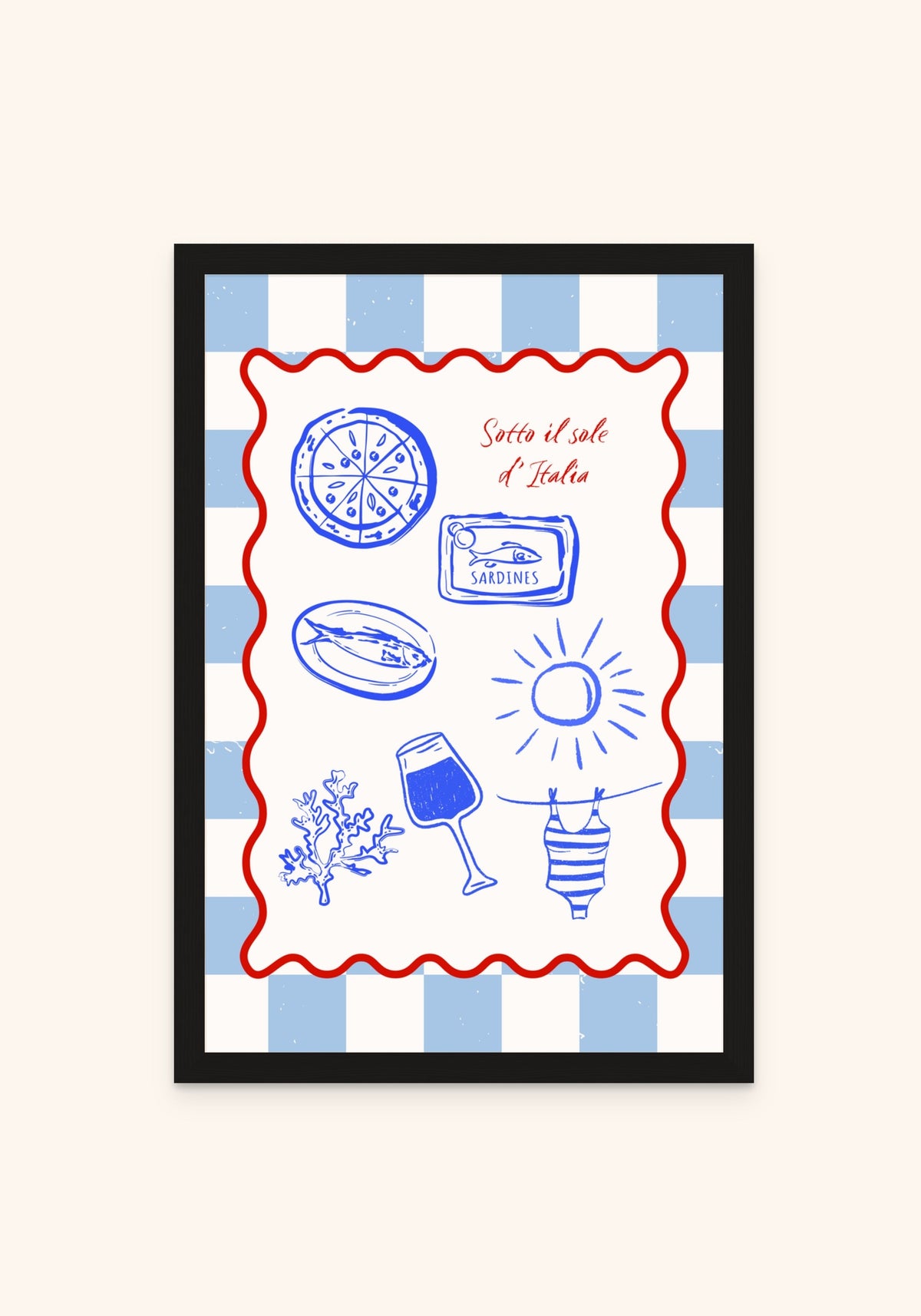 Italian Summer framed print in a black frame — Art Spectrum