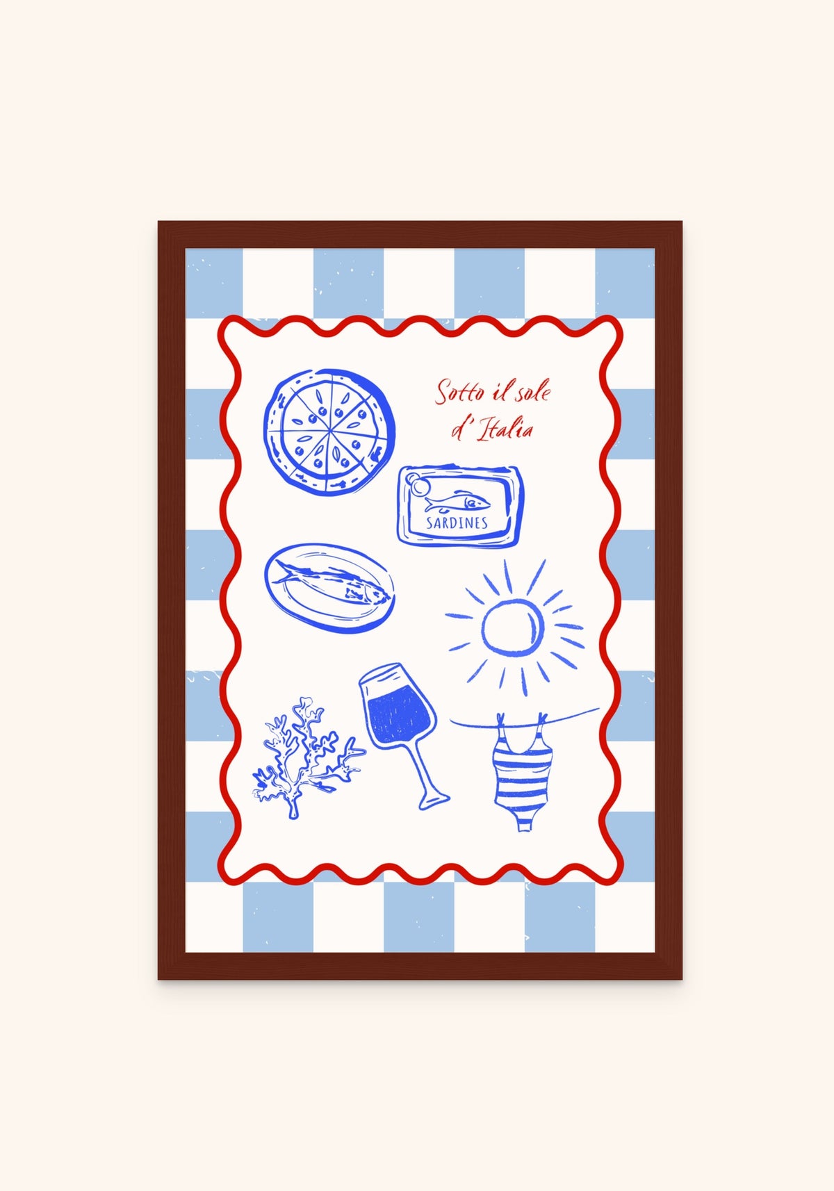 Italian Summer framed print in an espresso frame — Art Spectrum