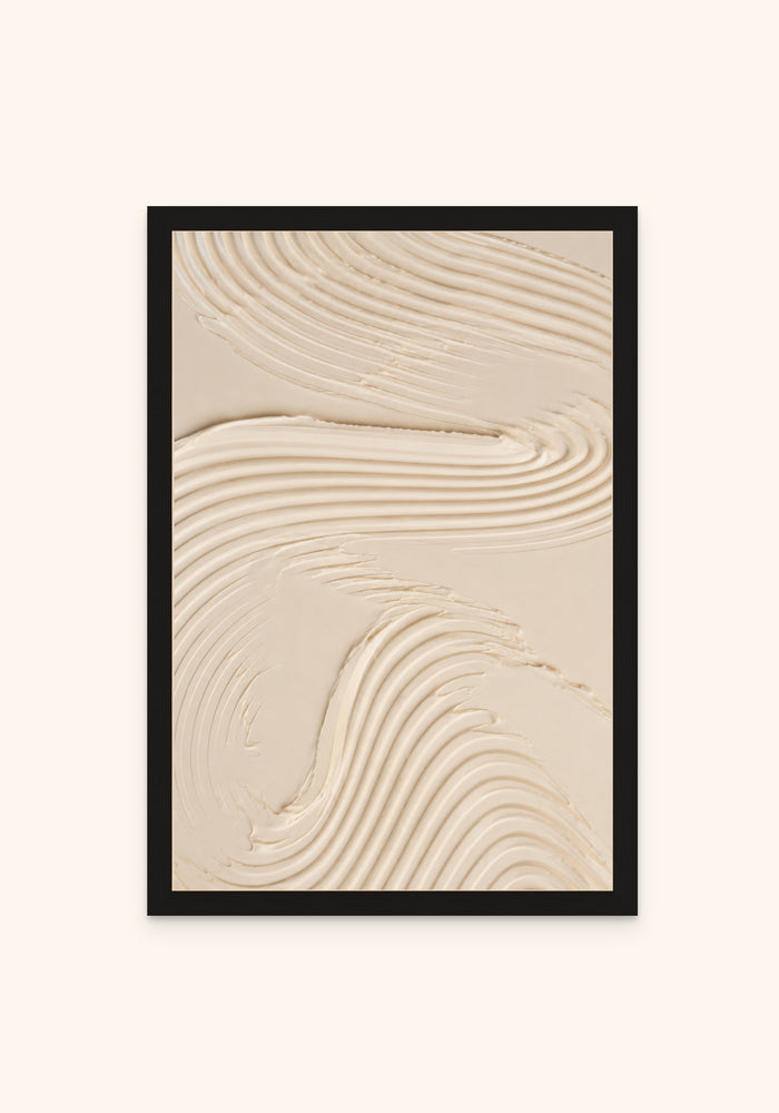 Ivory Flow framed print in a black frame — Art Spectrum