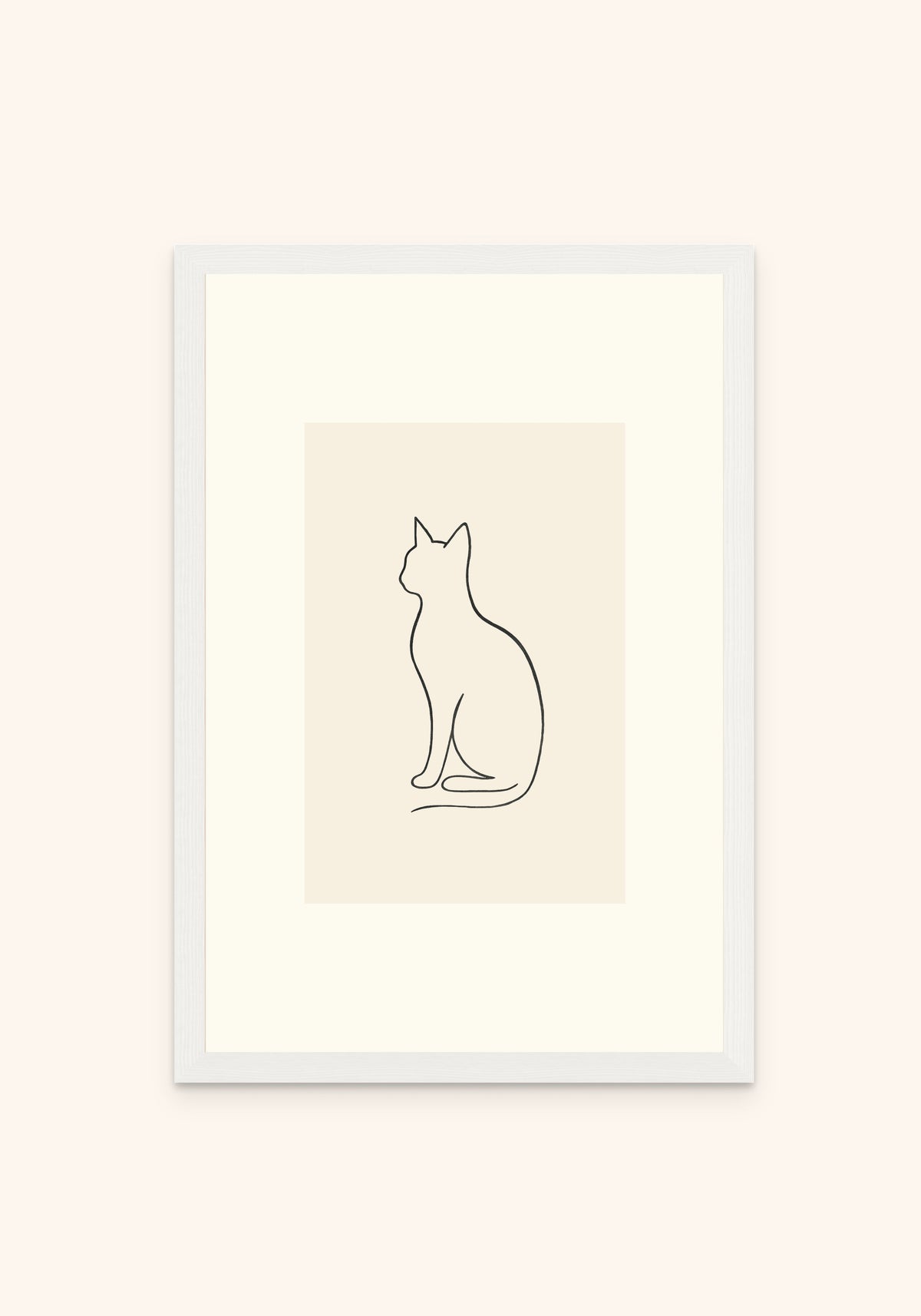 Kitten framed print in a white frame — Art Spectrum