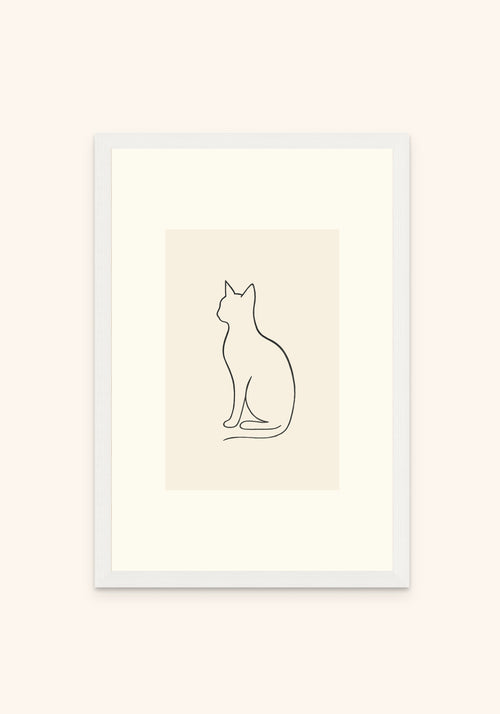 Kitten framed print in a white frame — Art Spectrum