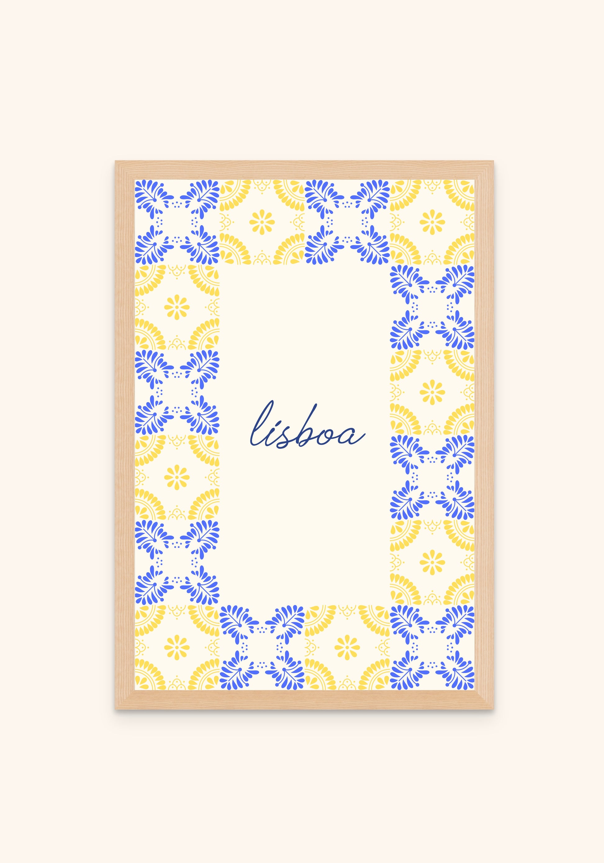 Lisboa framed print — Portuguese tile wall art, Mediterra collection