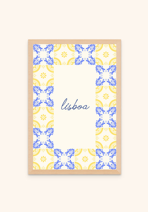 Lisboa framed print — Portuguese tile wall art, Mediterra collection