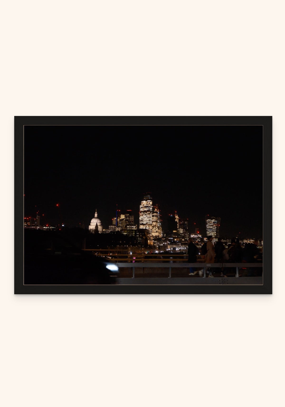 London In The Night framed print in a black frame — Art Spectrum
