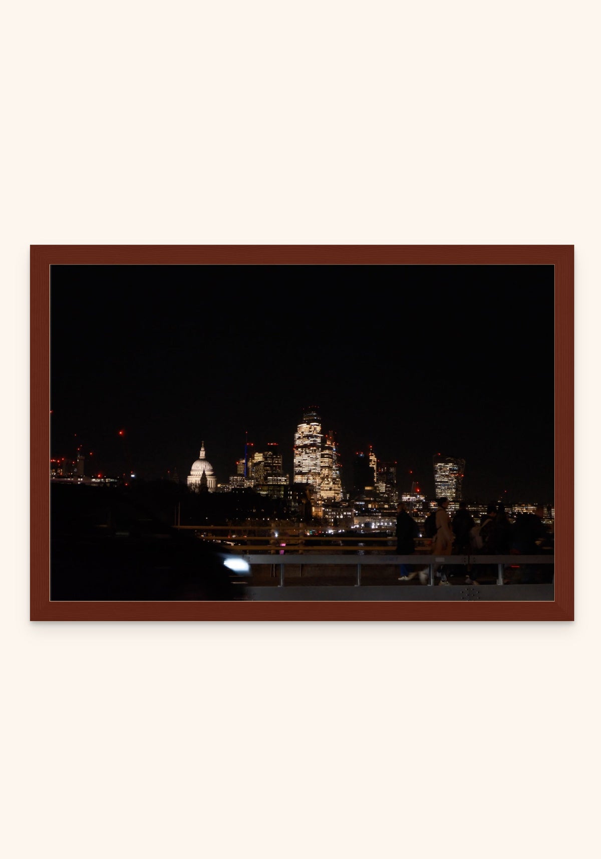 London In The Night framed print in an espresso frame — Art Spectrum