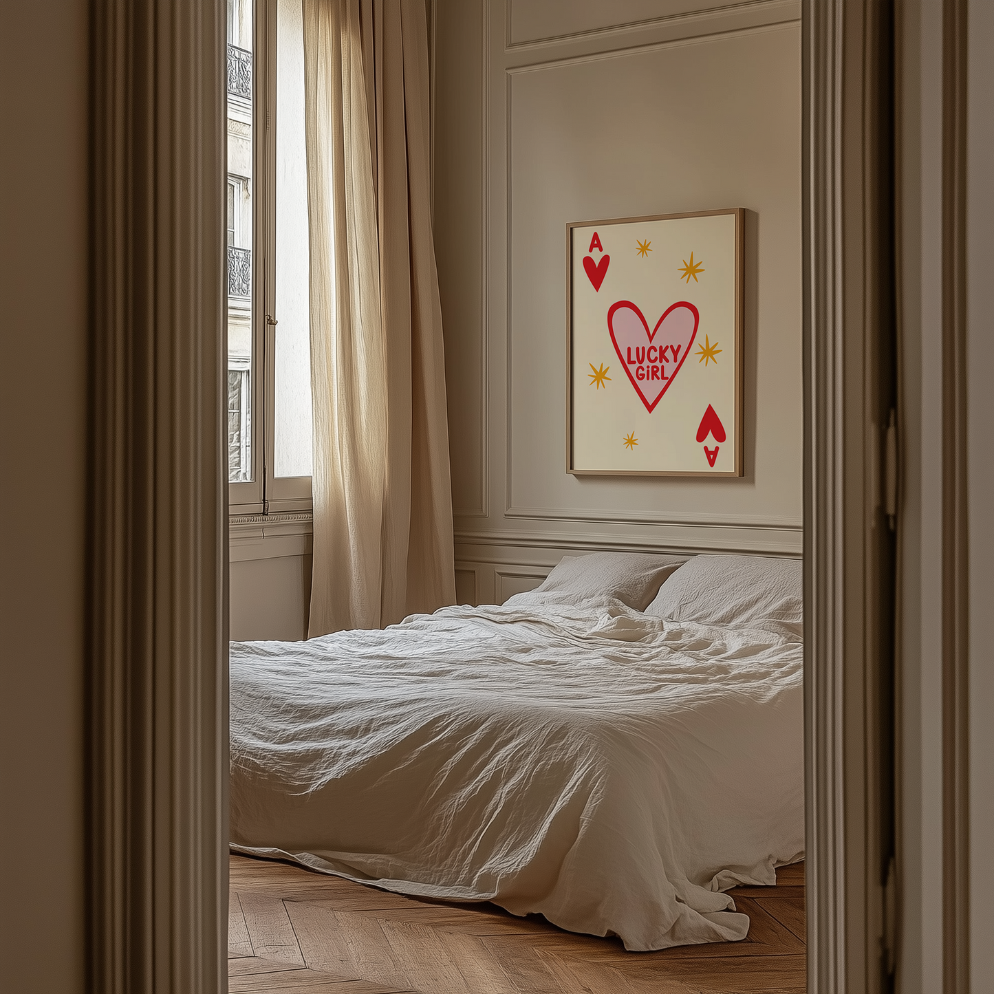 Lucky Girl print styled in a modern interior — Art Spectrum
