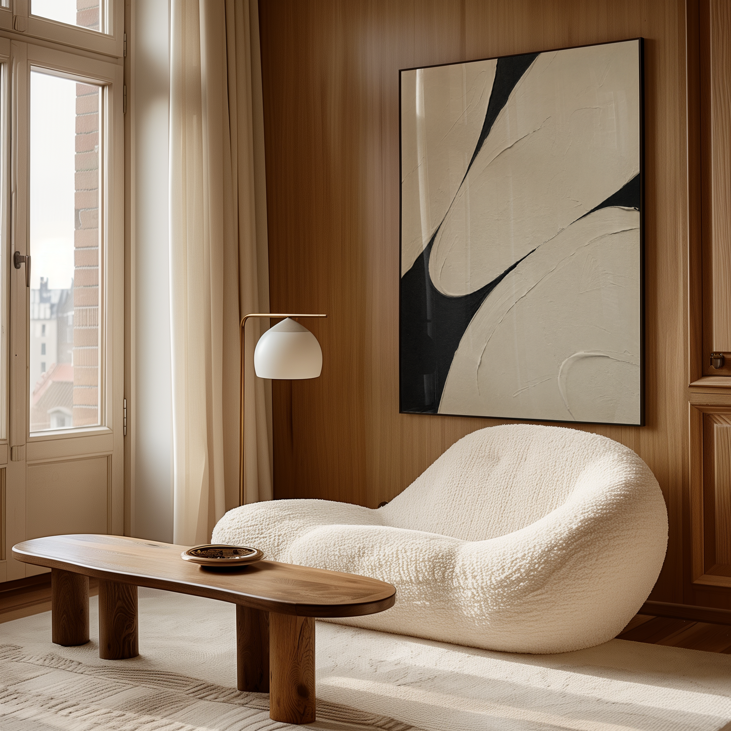Lunar Forms texture art framed canvas print styled in a modern interior — Art Spectrum