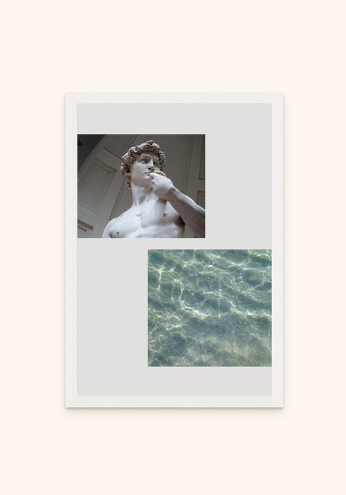 Marble Tide framed print in a white frame — Art Spectrum