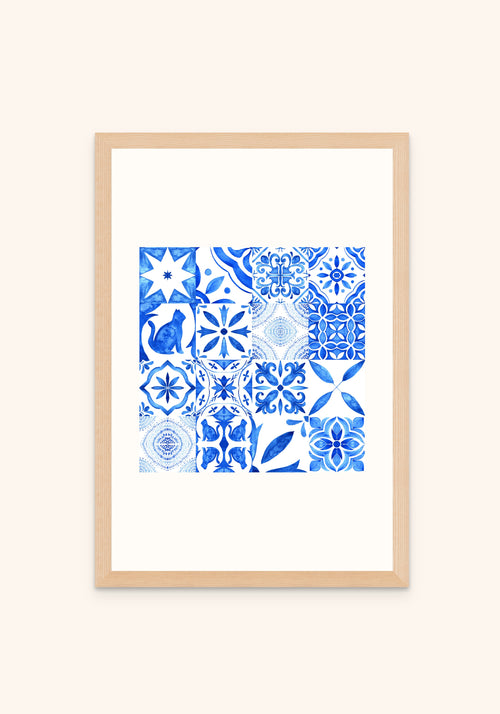 Mediterra Tiles framed print — Portuguese tile wall art, Mediterra collection