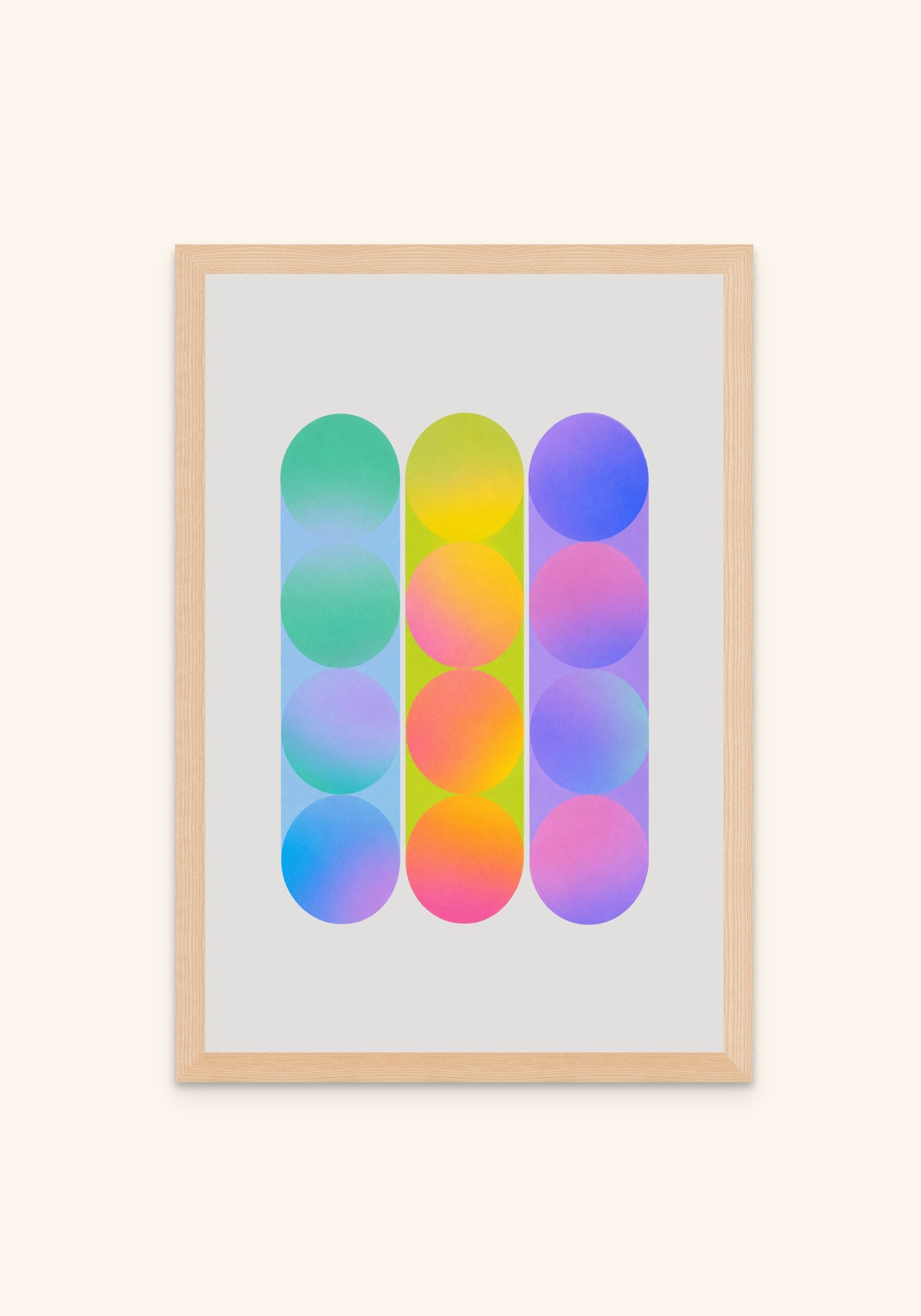 Mirage geometric art print in an oak frame — Art Spectrum