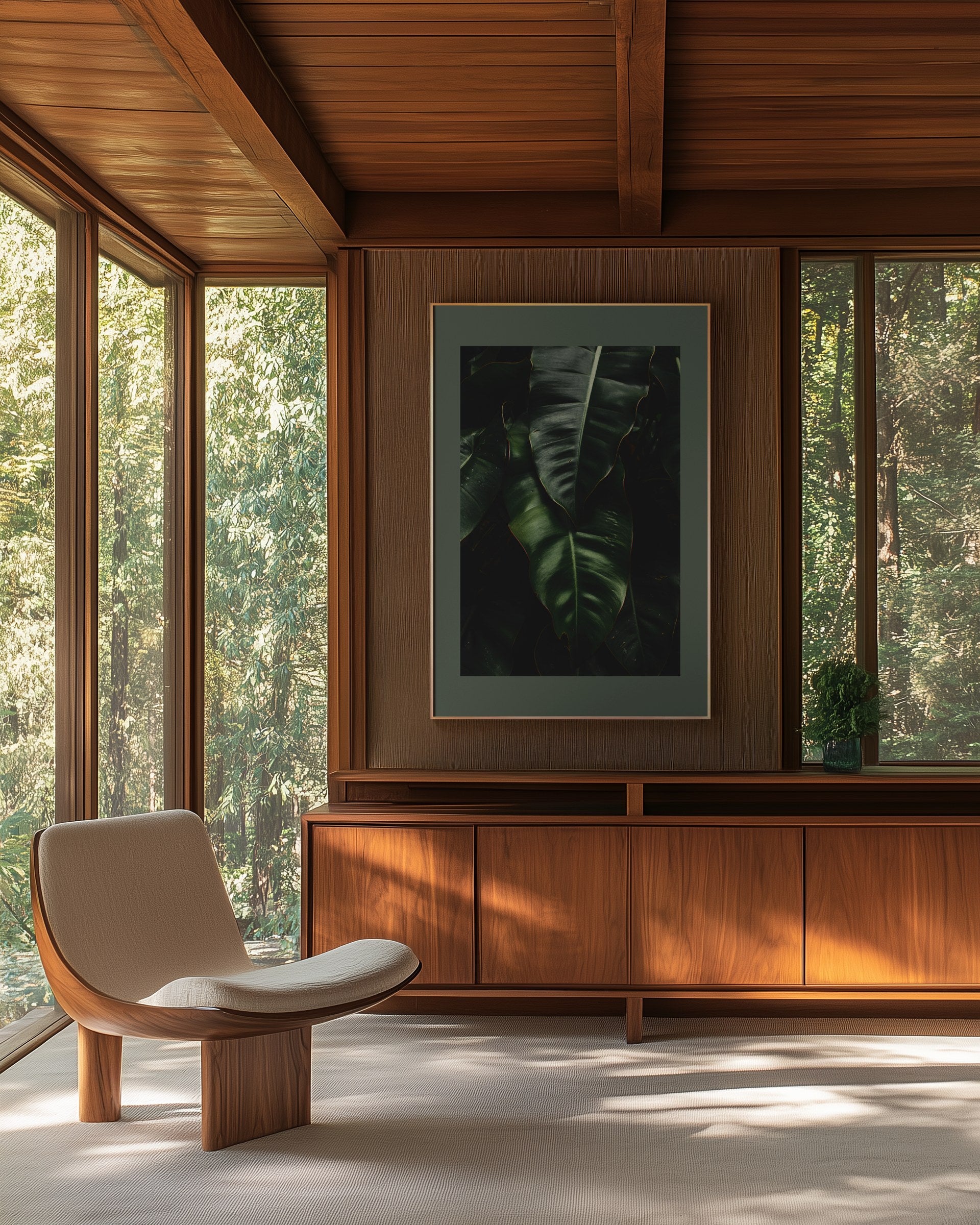 Nocturne nature art framed canvas print styled in a modern interior — Art Spectrum