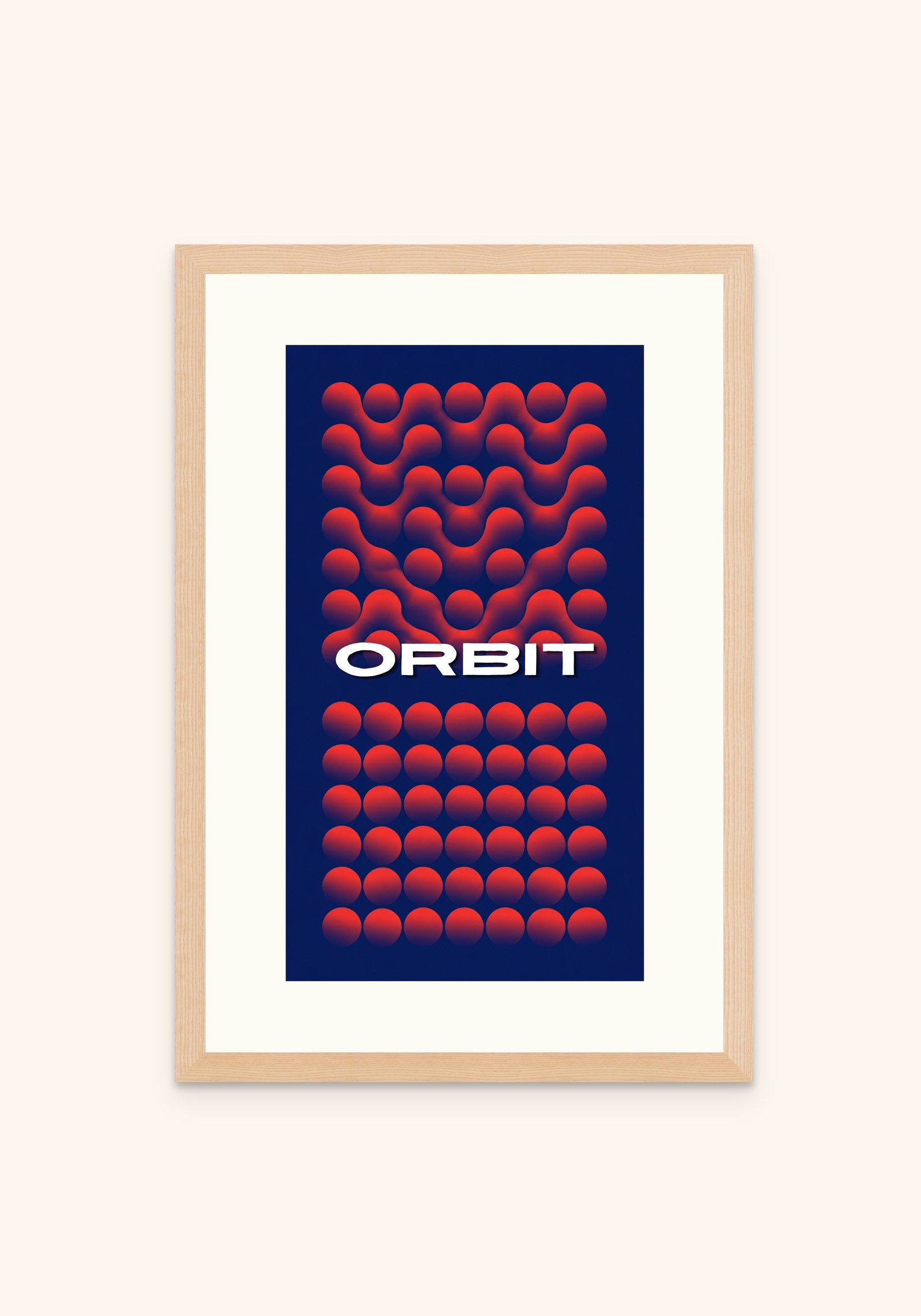 Orbit geometric art print in an oak frame — Art Spectrum