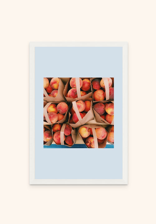Peach Season framed print in a white frame — Art Spectrum