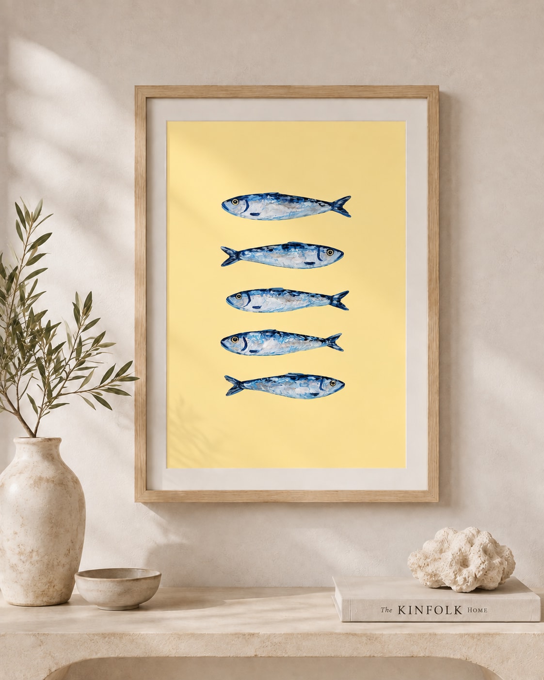 Pez framed print styled in a room — Mediterra collection