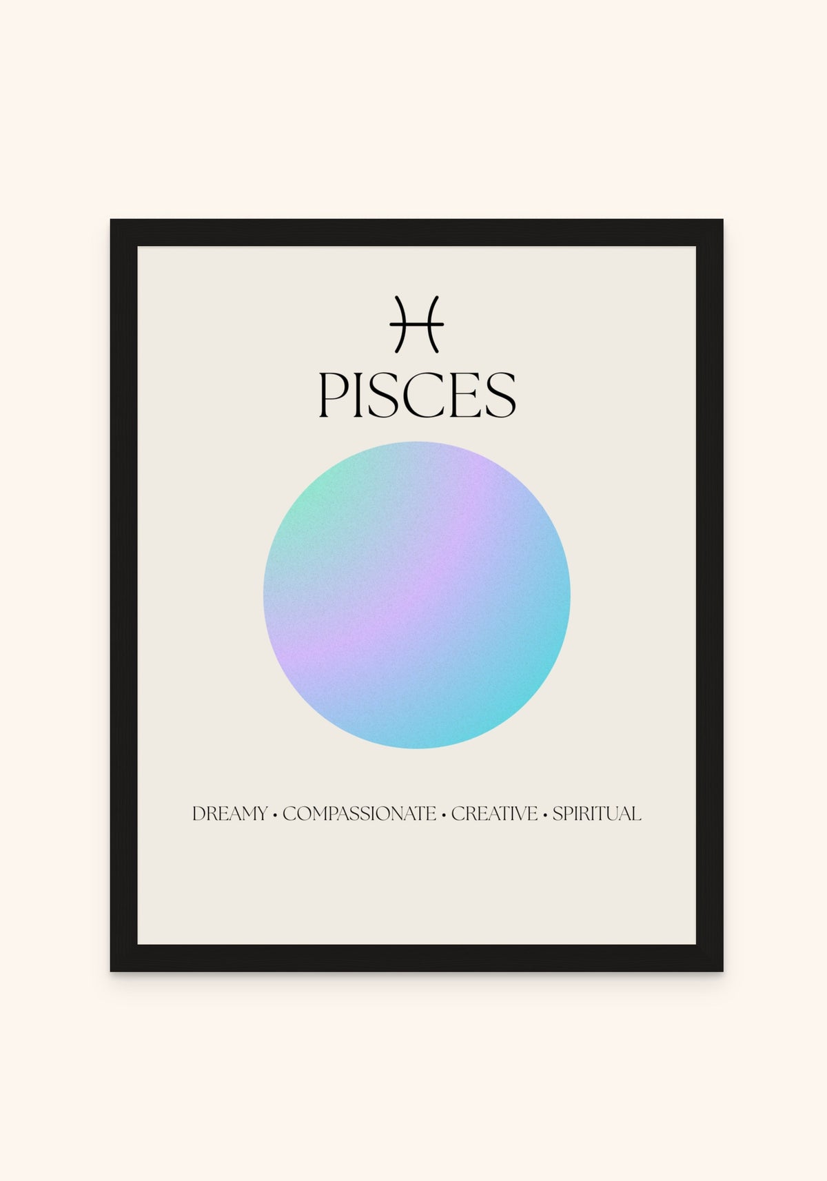 Pisces Zodiac Sign framed print in a black frame — Art Spectrum
