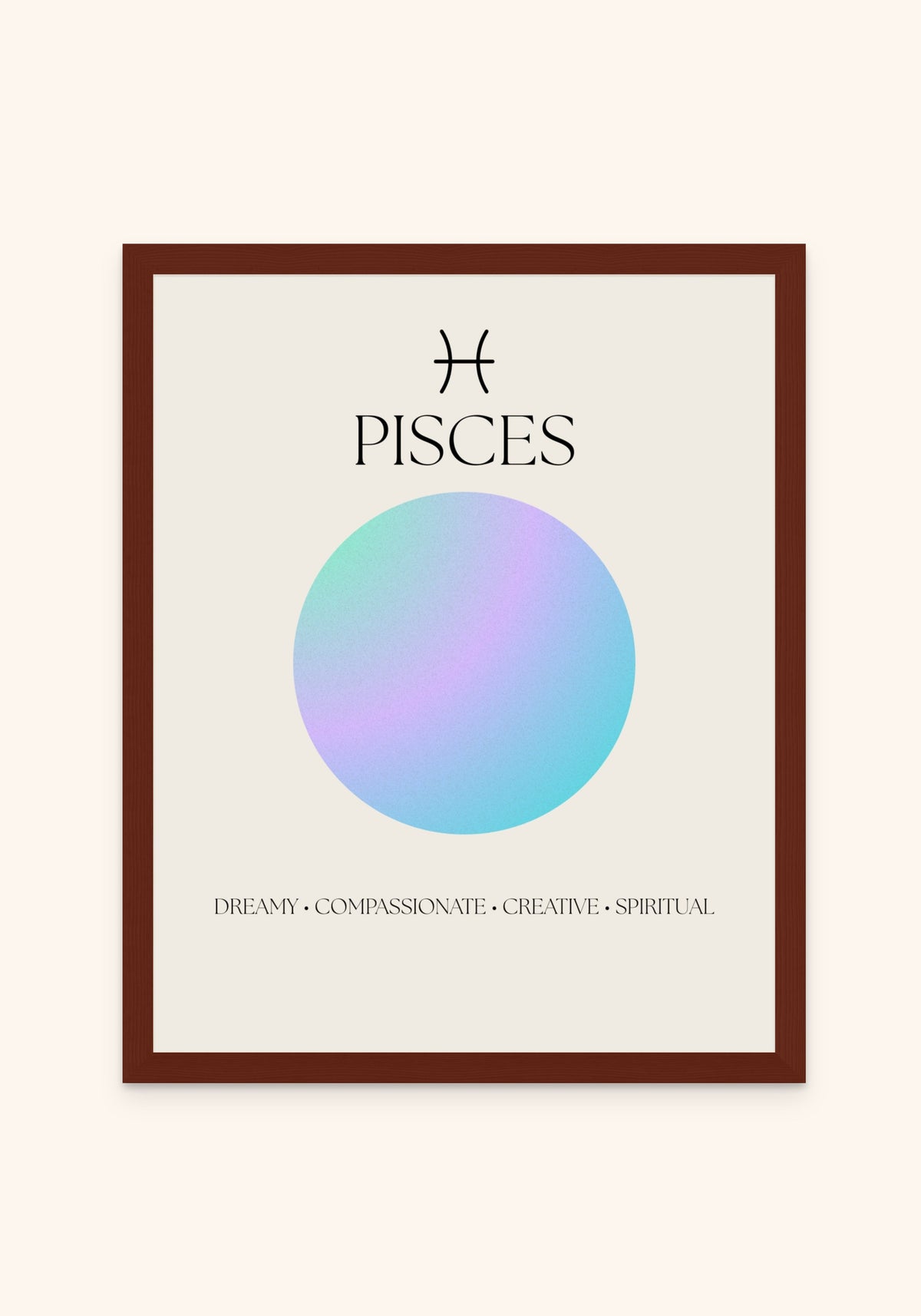 Pisces Zodiac Sign framed print in an espresso frame — Art Spectrum