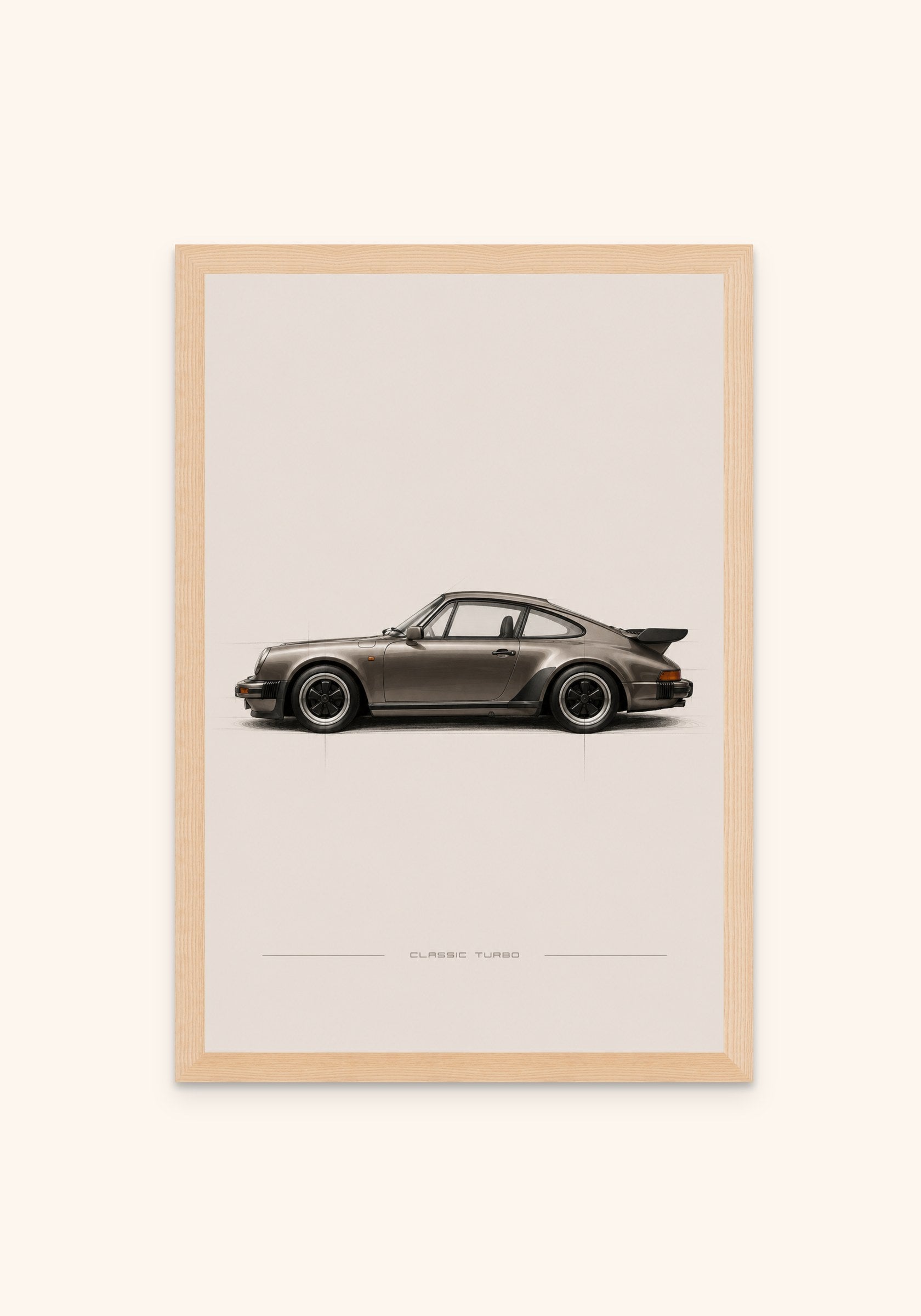Porsche vintage art print in a frame — Art Spectrum