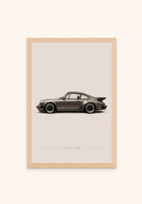Porsche vintage art print in a frame — Art Spectrum