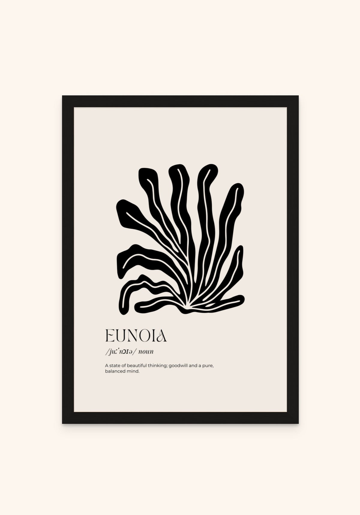 Quotes Eunoia framed print in a black frame — Art Spectrum
