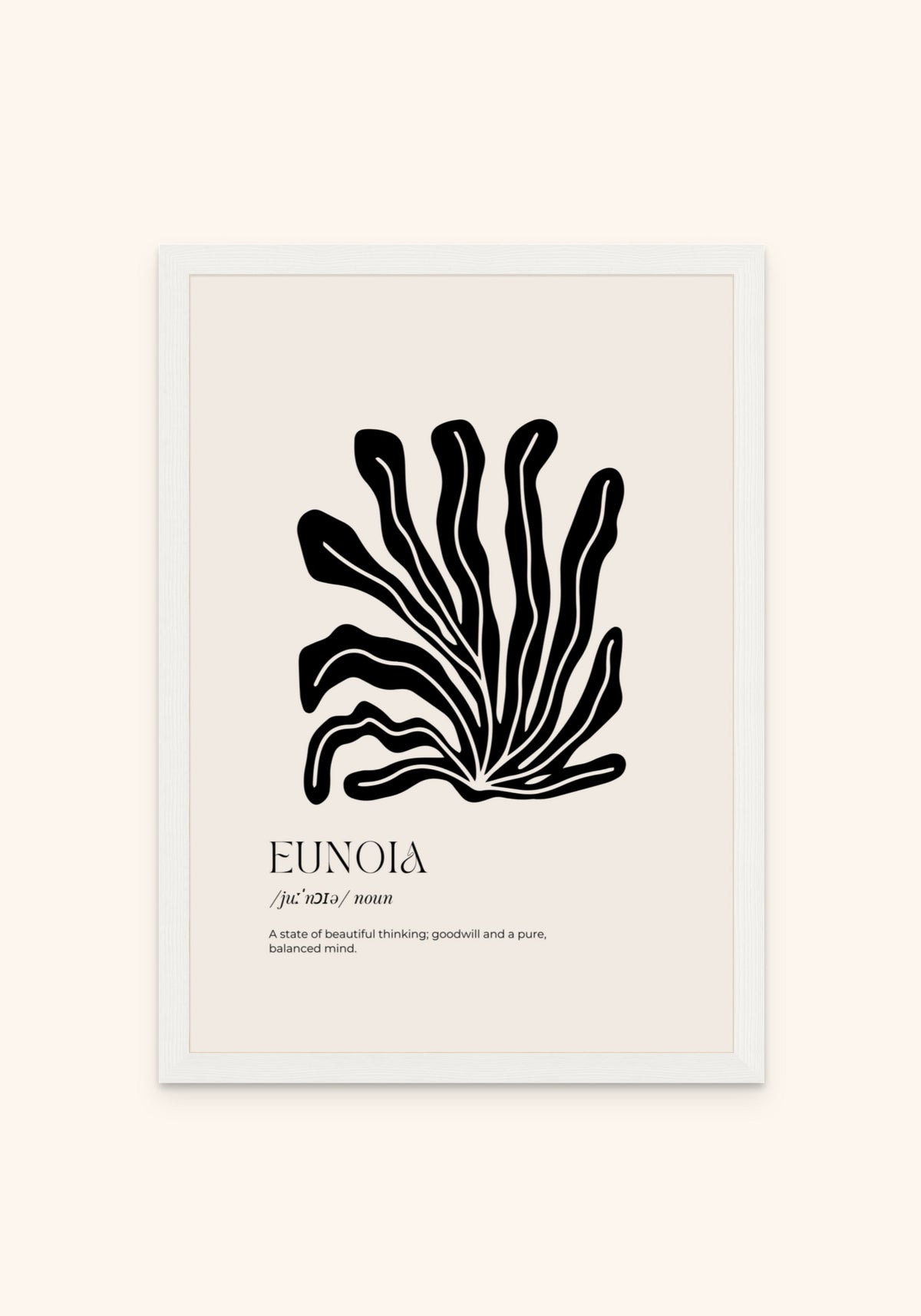 Quotes Eunoia framed print in a white frame — Art Spectrum